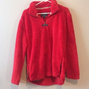 Red Lauren James fuzzy pullover